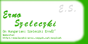 erno szeleczki business card